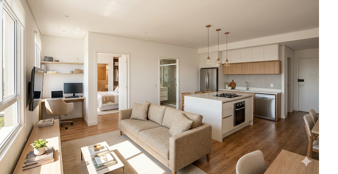 Apartamento Prático de 2 quartos